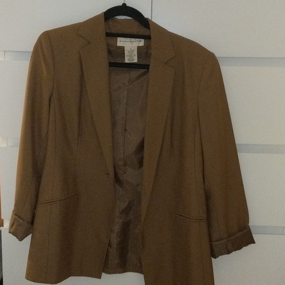 vintage evan picone blazer tan size 6